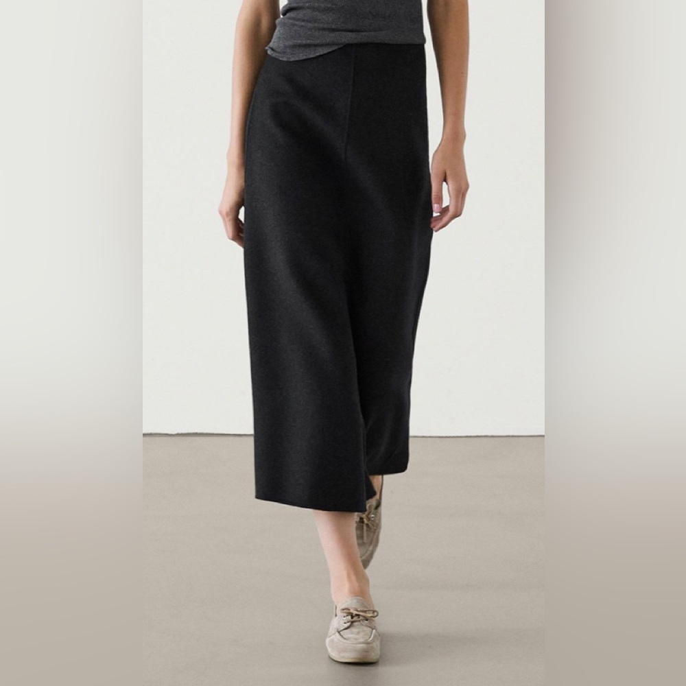 Massimo Dutti maxi skirt NWT wool LYOCELL blend black Small model 5220